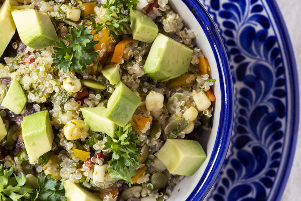 Mexican Quinoa Salad With Parsley Garlic Dressing