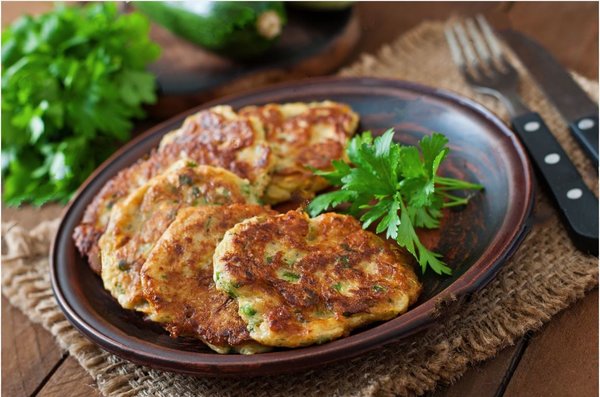 Zucchini Pancakes with Italian Salsa