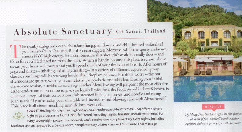 Absolute sanctuary, Thailand  - tatler 2017 spa guide review