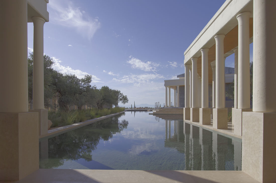 a big pool of a resort