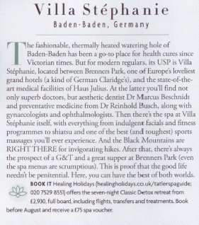 Villa Stephanie,Germany - Tatler 2017 Spa Guide