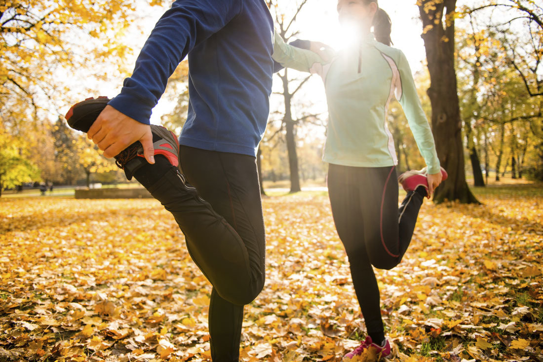 a man and woman exercising