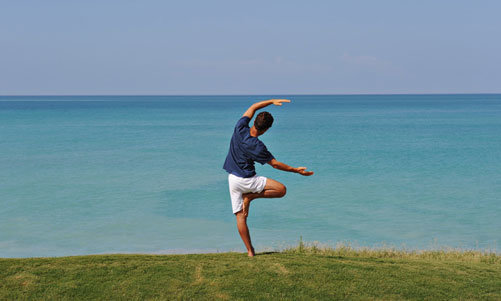 Yoga practicing man