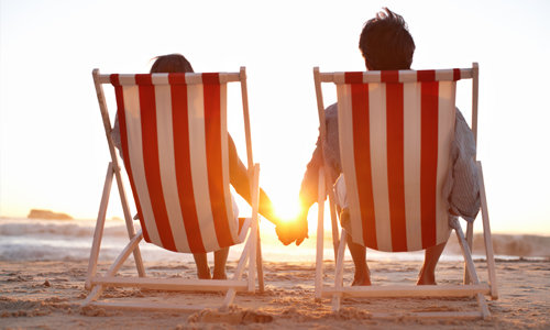 Relaxing at the beach
