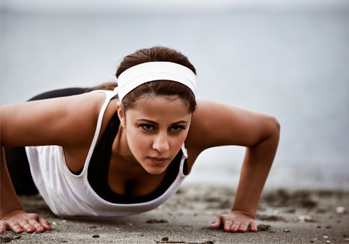 Woman doing pushups